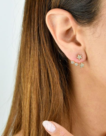 BOCCADAMO Orecchini Stelle Doppio Indosso in Argento 925 Dorato