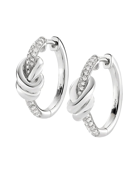 Amen Orecchini Nodo d'Amore in Ottone con Zirconi