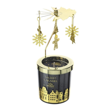 HERVIT Candela Profumata Salted Caramel con Giostrina