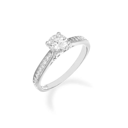 AMEN Anello Donna Solitario Diamonds con Zirconi Bianchi