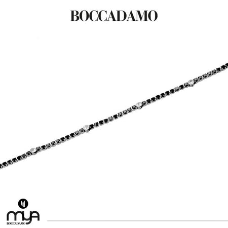 BOCCADAMO MYA Bracciale Tennis Zirconi Neri e Bianchi in Acciaio