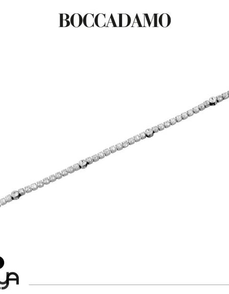 BOCCADAMO MYA Bracciale Tennis con Zirconi Bianchi in Acciaio