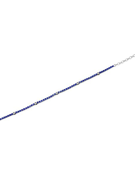 BOCCADAMO MYA Bracciale Tennis Zirconi Blu e Bianchi in Acciaio