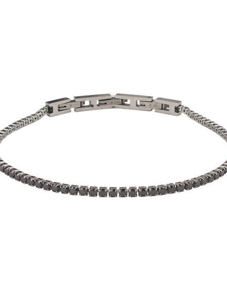 BOCCADAMO MYA Bracciale Tennis Zirconi Neri 2.22mm in Acciaio