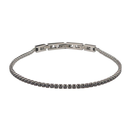BOCCADAMO MYA Bracciale Tennis Zirconi Neri 2.22mm in Acciaio