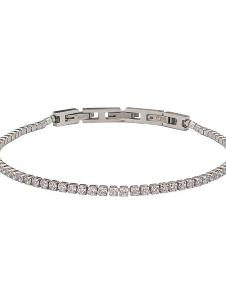 BOCCADAMO MYA Bracciale Tennis Zirconi Bianchi 2.22mm in Acciaio