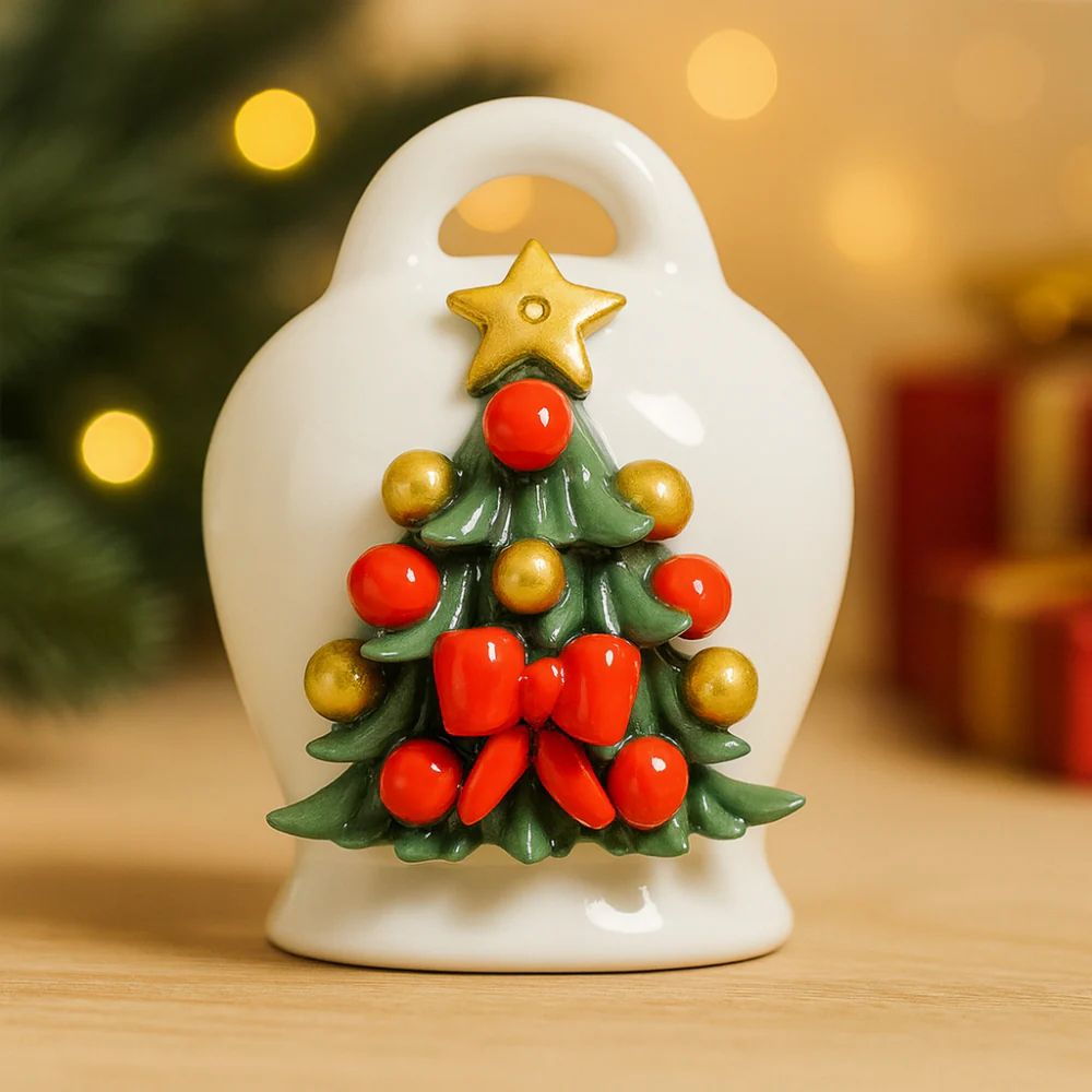 SHARON - Campana di Natale in Porcellana Decorata