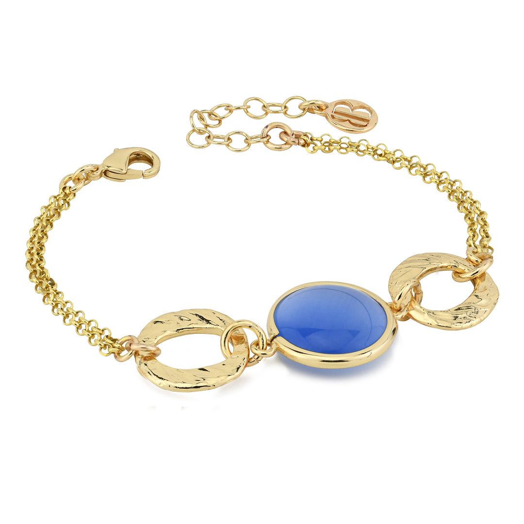 Bracciale placcato oro giallo con cristallo blu marino BOCCADAMO