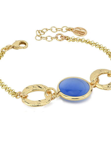 Bracciale placcato oro giallo con cristallo blu marino BOCCADAMO
