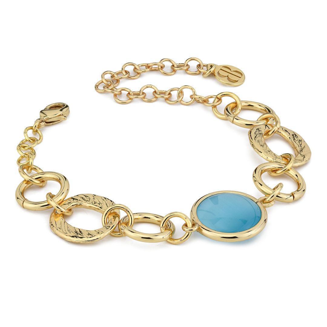 Bracciale placcato oro giallo con cristallo celeste BOCCADAMO