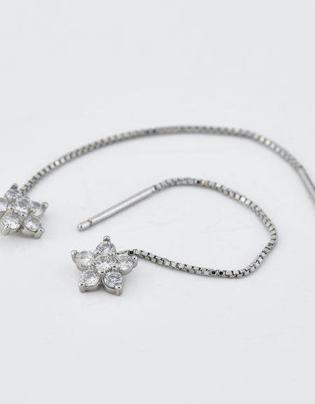 BOCCADAMO MYA Orecchini Fiori di zirconi con filo a Cascata