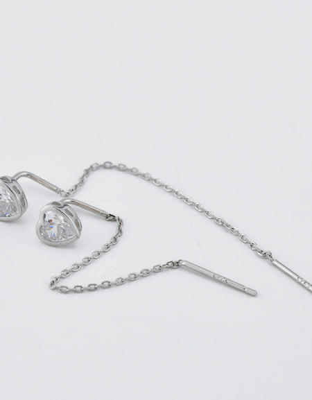 BOCCADAMO MYA Orecchini Taglio Cuore con filo a Cascata