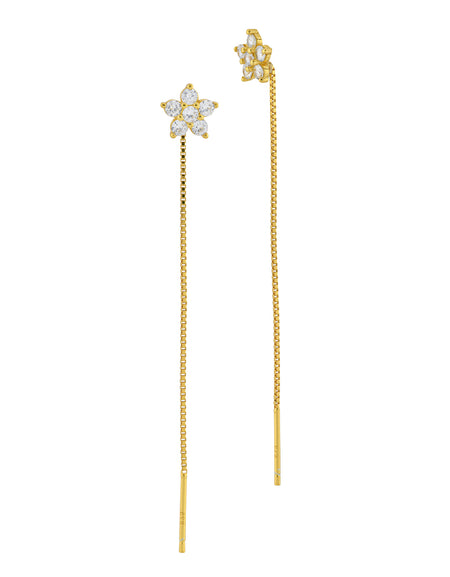 BOCCADAMO MYA Orecchini Fiori di zirconi Dorati con filo a Cascata