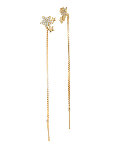 BOCCADAMO MYA Orecchini Stelline di zirconi Dorati con filo a Cascata
