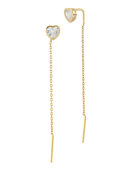 BOCCADAMO MYA Orecchini Taglio Cuore Dorati con filo a Cascata