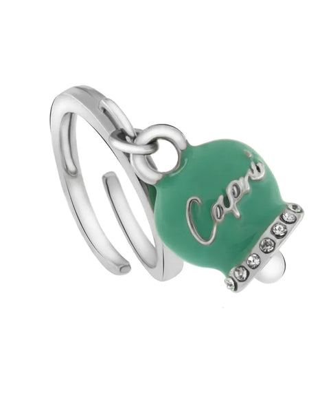 Anello Belvedere silver verde marino AMOCAPRI