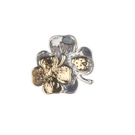 ENFASI GIOIELLI Anello Quadrifoglio in Argento 925 e Bronzo Dorato