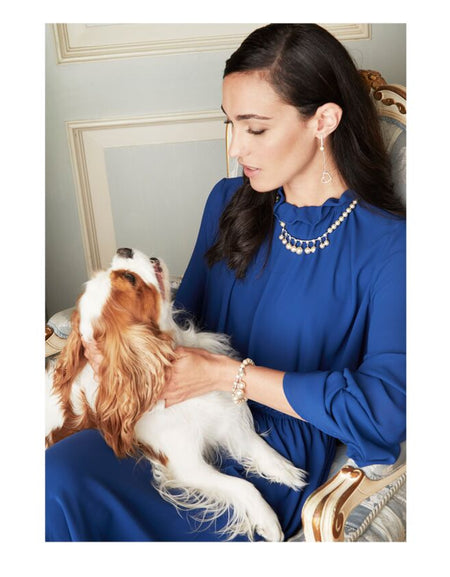 OTTAVIANI Collana Girocollo Perle di vetro e Zirconi Bianchi