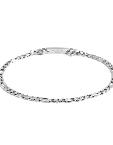 MARLÙ Bracciale a catena figaro in acciaio