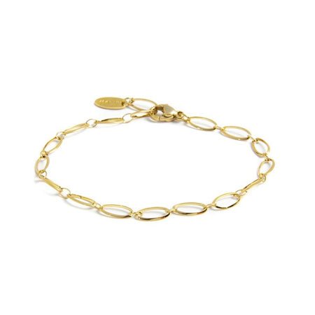MARLÙ Bracciale a catena ovale in acciaio dorato