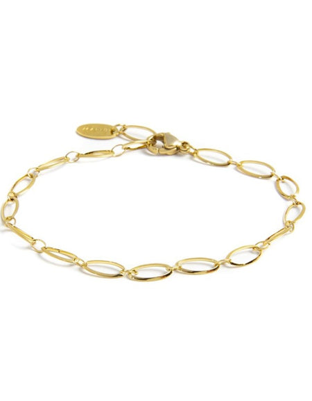 MARLÙ Bracciale a catena "O" in acciaio dorato