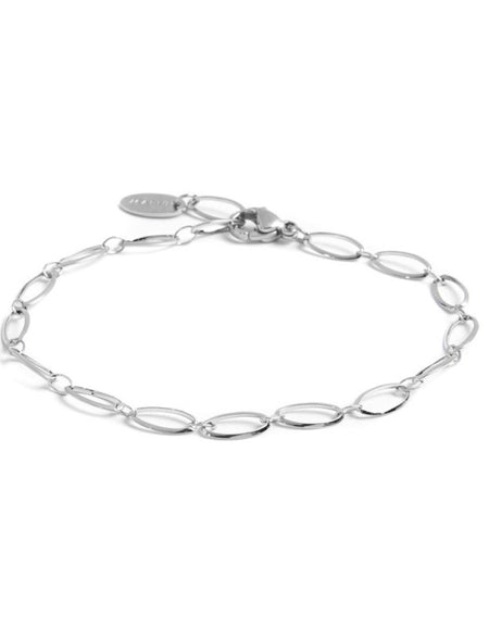 MARLÙ Bracciale a catena ovale in acciaio