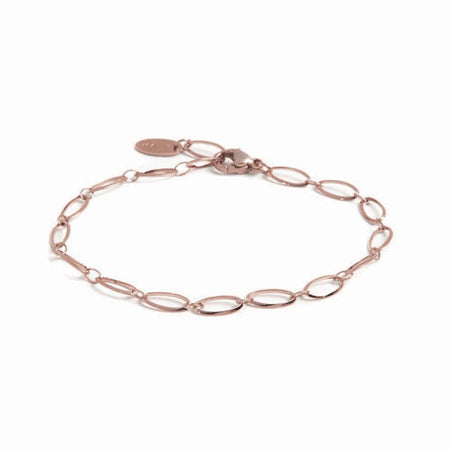 MARLÙ Bracciale a catena ovale in acciaio rosè