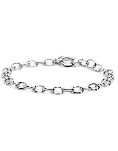 MARLÙ Bracciale a catena "O" in acciaio