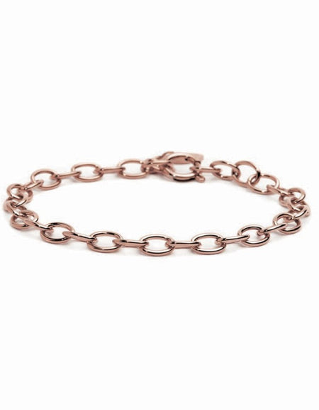 MARLÙ Bracciale a catena "O" in acciaio rosè