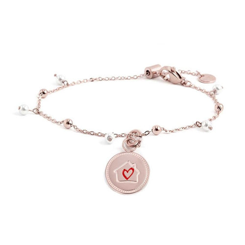 Un Dolce Bijoux: Bracciale con perle rosa e bianche...ciondoli Hello