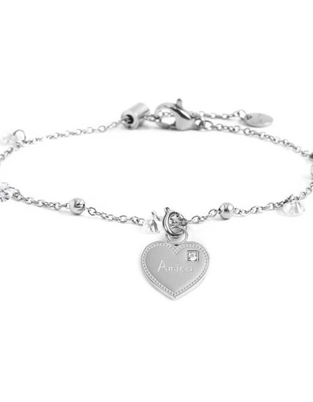 MARLÙ Bracciale con zirconi e sfere in acciaio Amica