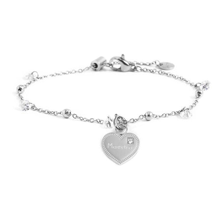 MARLÙ Bracciale con zirconi e sfere in acciaio Maestra