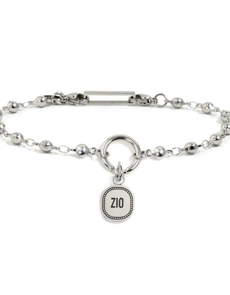 MARLÙ Bracciale a catena Ball Chain con pendente Zio in acciaio