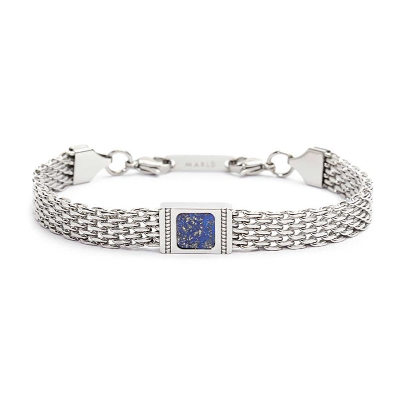 MARLÙ Bracciale Lapis centrale maglia Mesh in acciaio