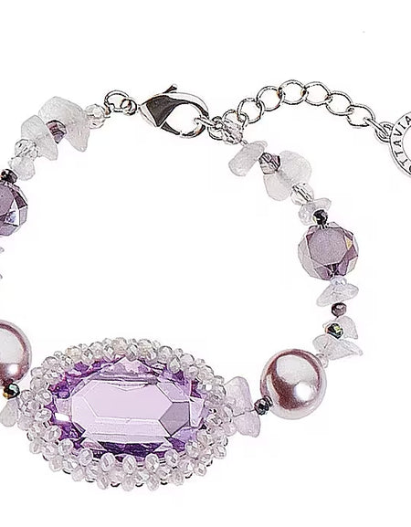 OTTAVIANI Bracciale Moda con Cristalli Viola e Perle