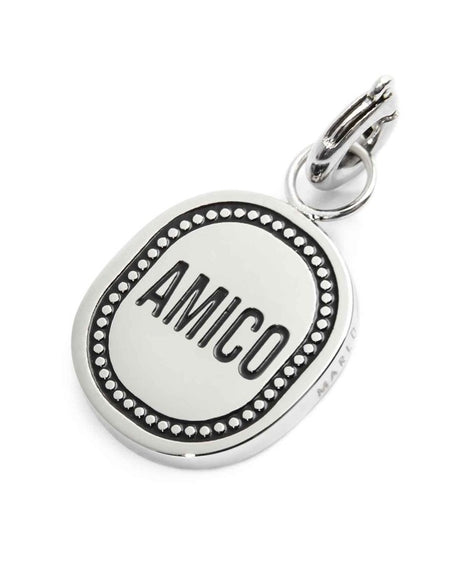 MARLÙ Pendente Charm ovale Amico in acciaio