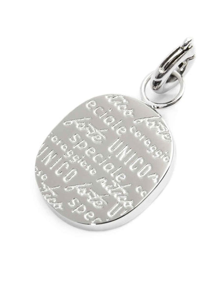 MARLÙ Pendente Charm ovale Amico in acciaio