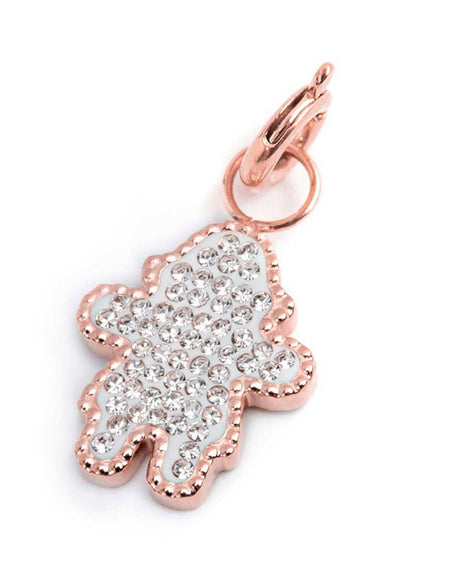 MARLÙ Pendente Charm Bimba cristalli in acciaio rosè