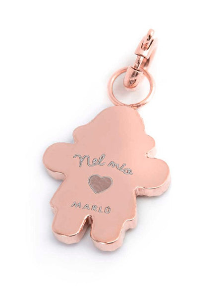 MARLÙ Pendente Charm Bimba cristalli in acciaio rosè