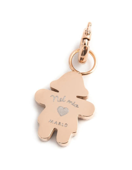 MARLÙ Pendente Charm Bimba cuore smalto rosa in acciaio rosè