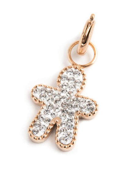 MARLÙ Pendente Charm Bimbo cristalli in acciaio rosè