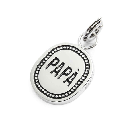 MARLÙ Pendente Charm ovale Papà in acciaio