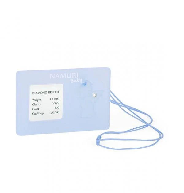 NAMURI BABY Cofanetto Blister Ciondolo Angelo Azzurro con Diamante 0.03ct