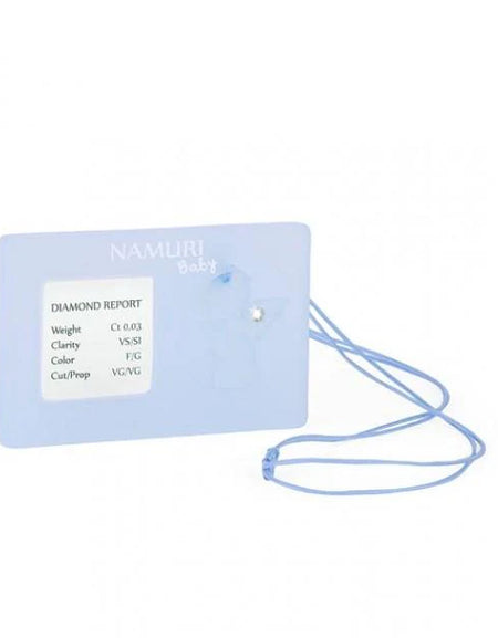 NAMURI BABY Cofanetto Blister Ciondolo Angelo Azzurro con Diamante 0.03ct