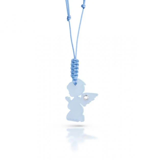 NAMURI BABY Cofanetto Blister Ciondolo Angelo Azzurro con Diamante 0.03ct