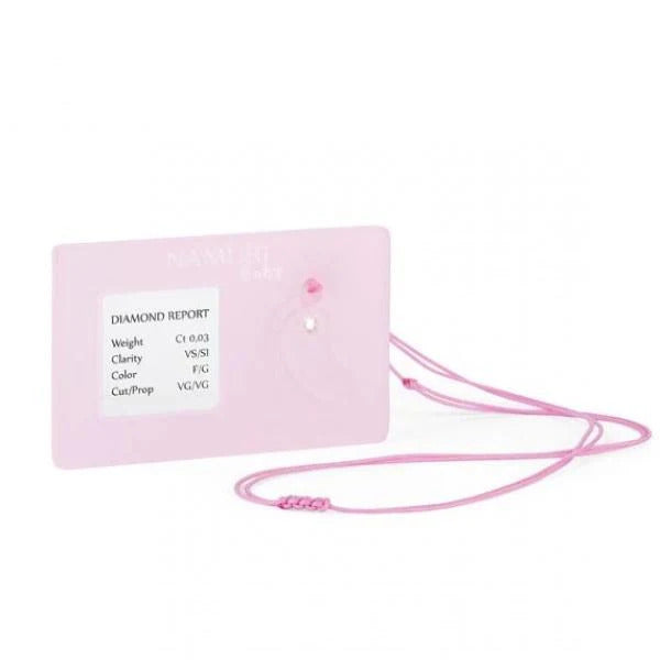 NAMURI BABY Cofanetto Blister Ciondolo Piedino Rosa con Diamante 0.03ct