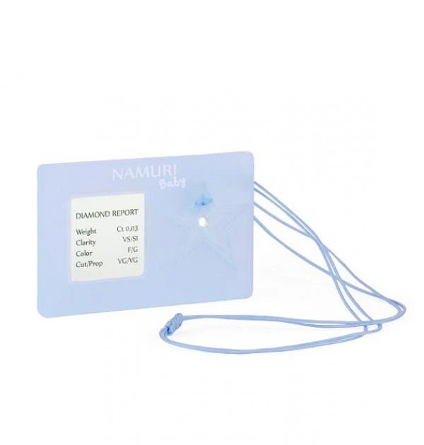 NAMURI BABY Cofanetto Blister Ciondolo Stella Azzurro con Diamante 0.03ct
