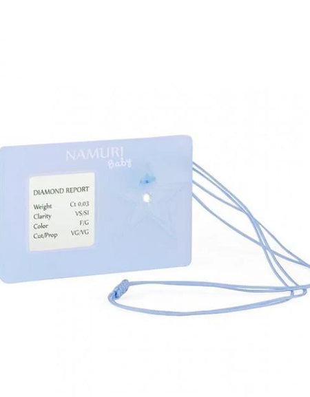 NAMURI BABY Cofanetto Blister Ciondolo Stella Azzurro con Diamante 0.03ct