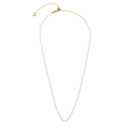 MARLÙ Collana di perle 3.3mm in acciaio dorato