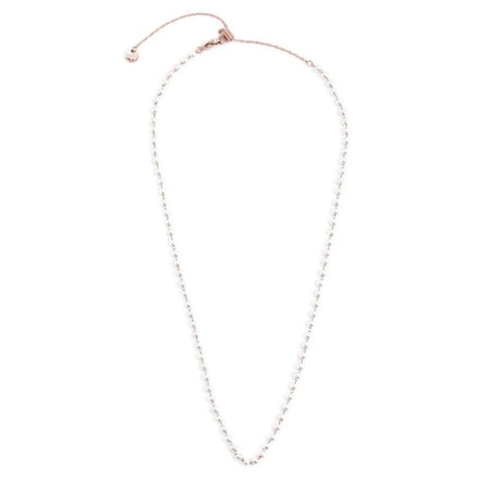 MARLÙ Collana a catena con perle 3.3mm in acciaio rosè